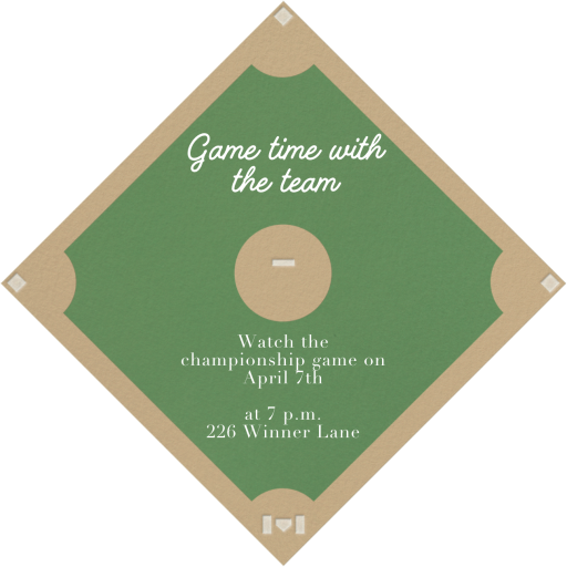 Baseball Diamond - Invitation by Paperless Post