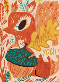 Squirrel Thanks (Meg Hunt) - Thank You Card by Red Cap Cards