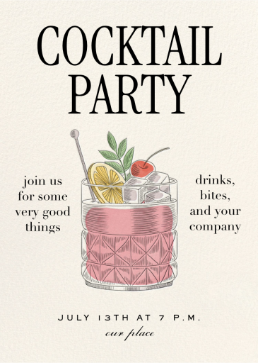 Nightcap - Party Invitation by Martha Stewart