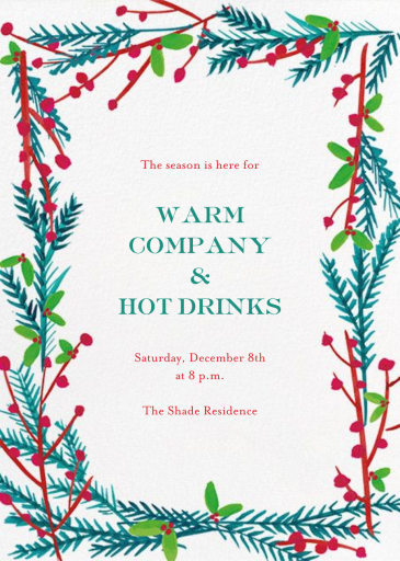 Garland on the Banister - Winter Party Invitation by Mr. Boddington's Studio