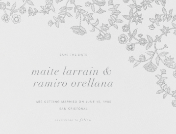 Stitched Floral I - Save the Date - Save the Date by Oscar de la Renta