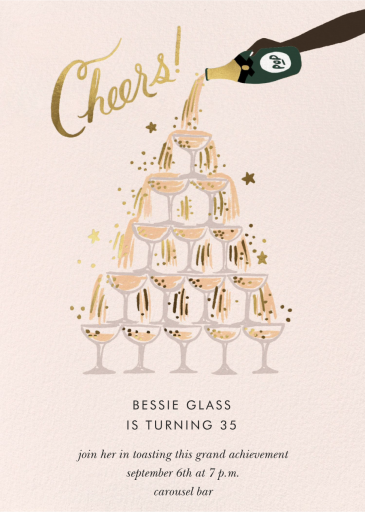 Champagne Tower - Birthday Invitation by Rifle Paper Co.