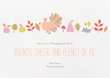 Feathers' Fine Feast - Thanksgiving Card by Little Cube