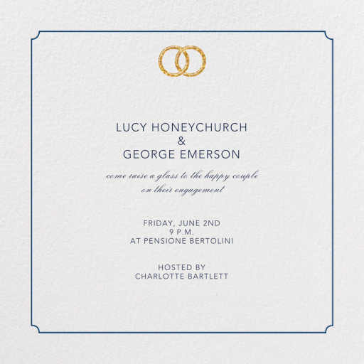 Indented Rounded Corners - Engagement Party Invitation by Paperless Post