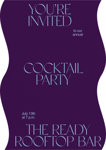 Wavy Edges - Cocktail Party Invitation by Both