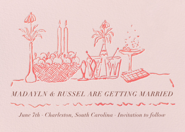 Pink Tablescape - Wedding Invitation by Iris + Marie