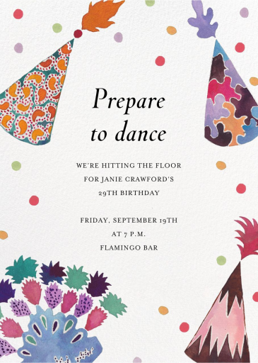 Fanciful Hats - Birthday Invitation by Happy Menocal