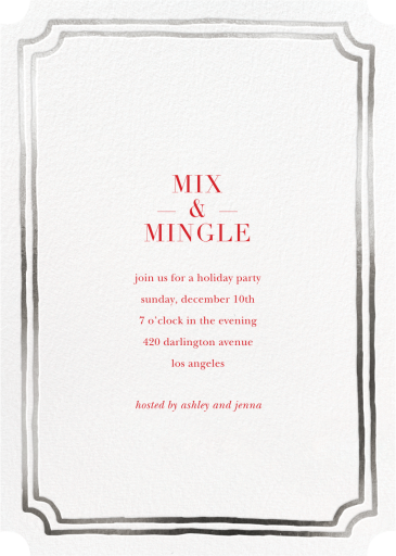 Double Border Indented Corners - Winter Party Invitation by Sugar Paper