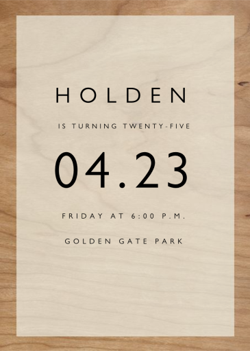 Wood Grain Color Block - Birthday Invitation by Paperless Post