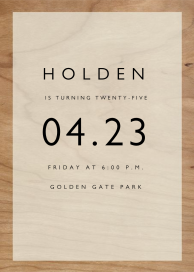 Wood Grain Color Block - Birthday Invitation by Paperless Post
