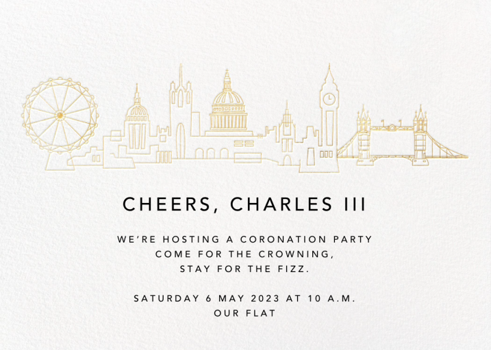 City Skyline View - Coronation Party Invitation by Paperless Post