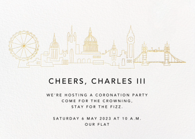 City Skyline View - Coronation Party Invitation by Paperless Post