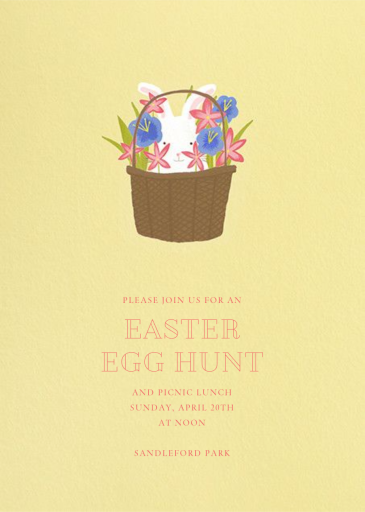 Bunny In The Basket - Easter Invitation by Paperless Post