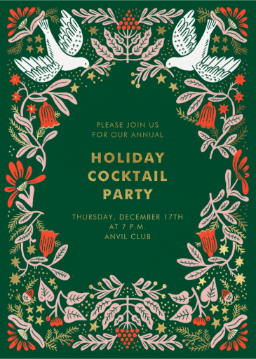 Two Turtle Doves - Christmas Party Invitation by Hello!Lucky
