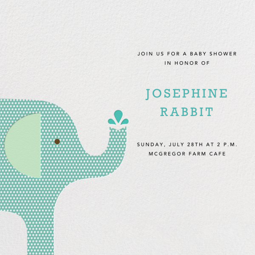 Modern Elephant - Baby Shower Invitation by Petit Collage