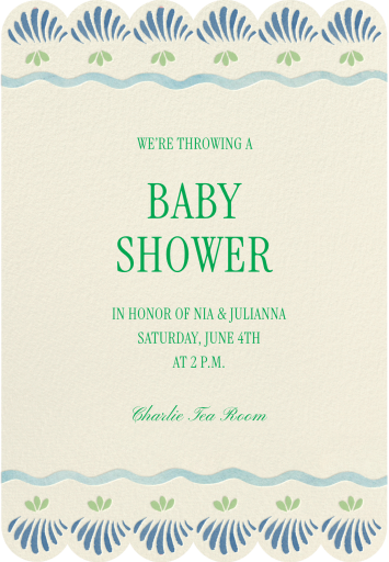 Seashell Border - Baby Shower Invitation by Martha Stewart