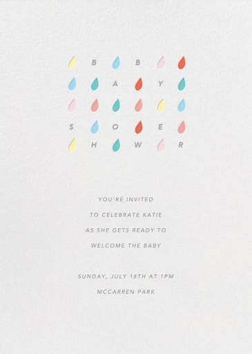 Raindrop Rainbow - Baby Sprinkle Invitation by Paperless Post