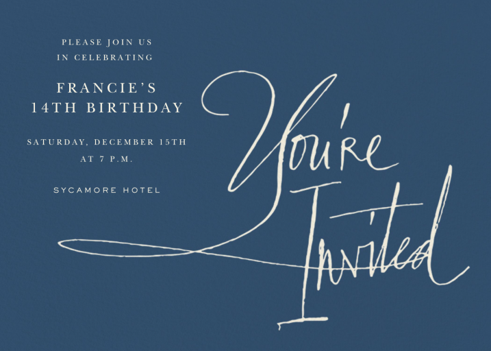 Written in Ink - Birthday Invitation by Stephanie Fishwick