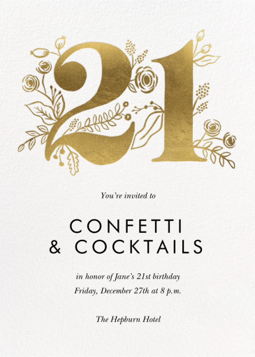 Gold Floral - Birthday Invitation by Rifle Paper Co.