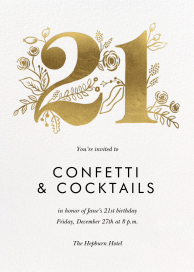 Gold Floral - 21st Birthday Invitation by Rifle Paper Co.