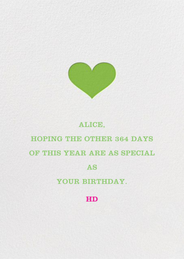 Glory of Love - Birthday Card by Jonathan Adler - Back