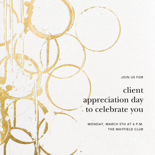 Metallic Circles Watermark - Appreciation Event Invitation by Kelly Wearstler