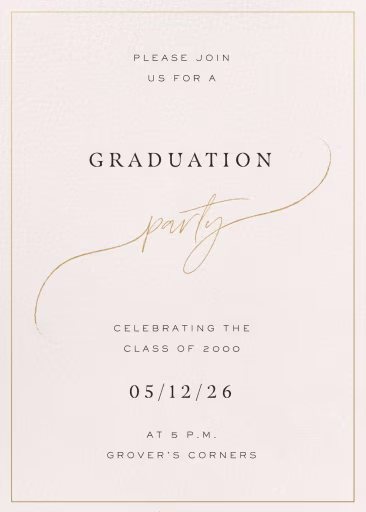Scripted in Gold - Graduation Party Invitation by Paperless Post