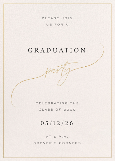 Scripted in Gold - Graduation Party Invitation by Paperless Post