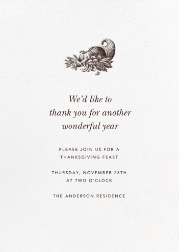 Ivory Plain - Thanksgiving Invitation by Paperless Post