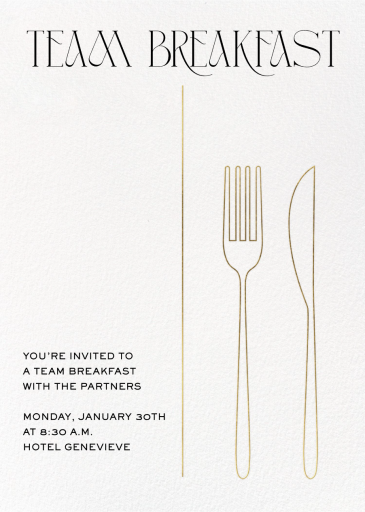 Cutlery - Breakfast/Lunch Invitation by Paperless Post