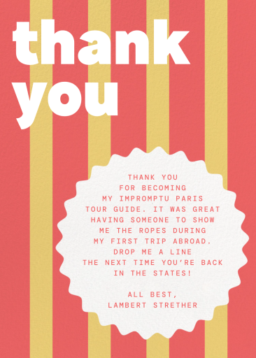 Eclectic Stripes - Thank You Card by Paperless Post