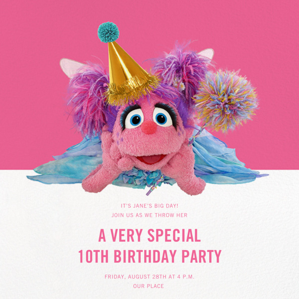 Abby Cadabby - Birthday Invitation - Sesame Street