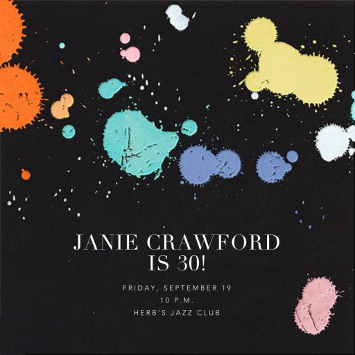 Schizzata - Birthday Invitation by Kelly Wearstler