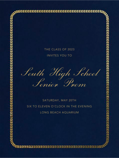 Leaf Inner Bevel Border - Prom Invitation by Paperless Post