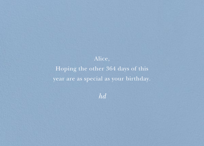 Happy Birthday - Birthday Card by Bernard Maisner - Back