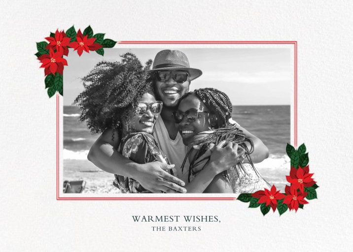 Poinsettia Flourish - Holiday Card by Paperless Post