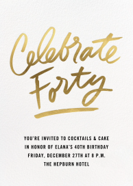 Celebrate in Gold - Birthday Invitation by Cheree Berry Paper & Design