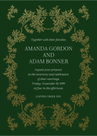 Gold Lace - Wedding Invitation by  Monique Lhuillier