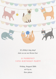 Pet Garland - Cats - Birthday Invitation by Meri Meri