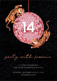 Disco Tiger - Birthday Invitation by Sketch Design Studio