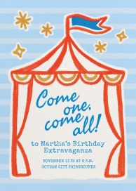 Circus Tent Birthday Invitation