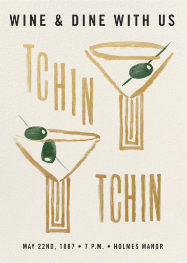 Modern Martini - Cocktail Party Invitation by Phthalo Ruth