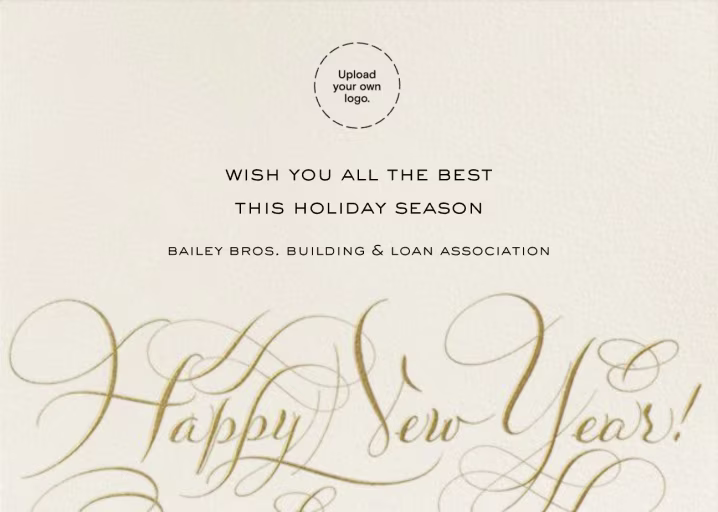 Happy New Year Script - Business Holiday Card by Bernard Maisner