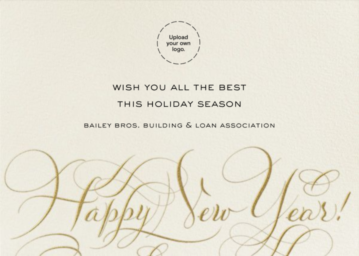 Happy New Year Script - Business Holiday Card by Bernard Maisner