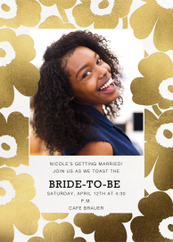 Gold Unikko Photo - Bridal Shower Invitation by Marimekko