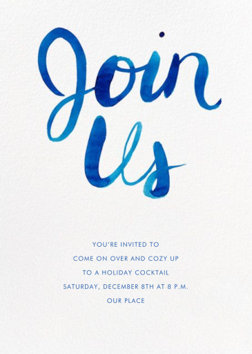 Join Us (Watercolor Script) by Linda and Harriett