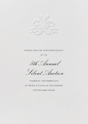 Leaf Lace II - Fundraiser Invitation by Oscar de la Renta