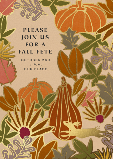 Golden Gourds - Fall Party Invitation by Jungalow