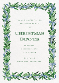 Blue Pines (Sally King McBride) - Christmas Party Invitation by Dogwood Hill
