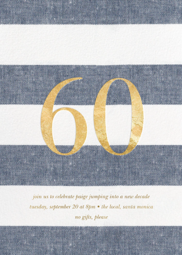 Chambray Stripe - Birthday Invitation by Sugar Paper